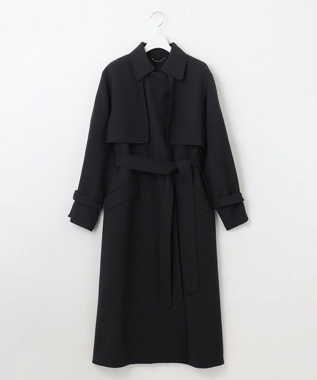 自由区 S 【カタログ掲載・Premium Collection】ウーステッドリバー トレンチコート ブラック系