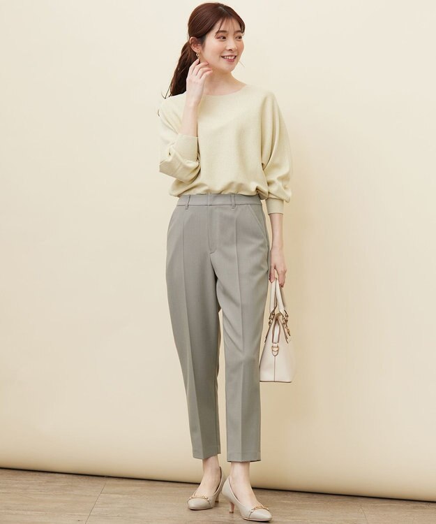 ANY SIS S 【洗える】褒めらレディテーパード パンツ ライトグレー