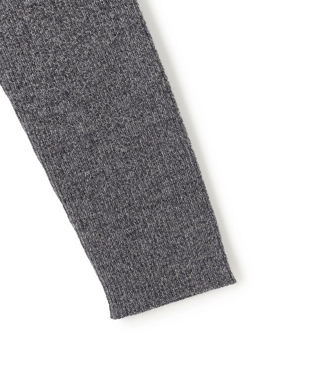 ICB L 【洗える】 エクストラファインメリノリブ Vネックカーディガン グレーラメ系