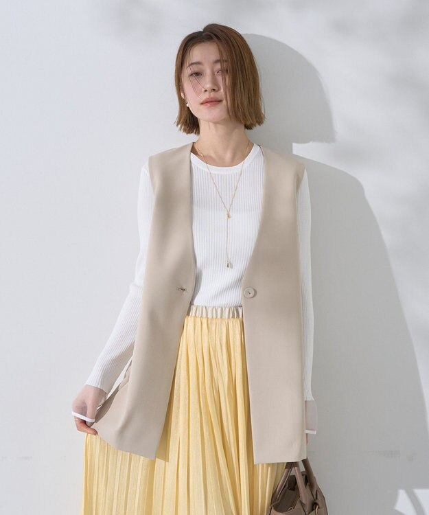 YECCA VECCA ノーカラージレ Light Beige