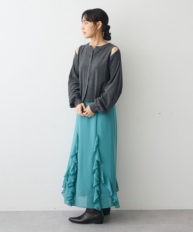 CRAFT STANDARD BOUTIQUE カットアウトデザインカーディガン Charcoal Gray