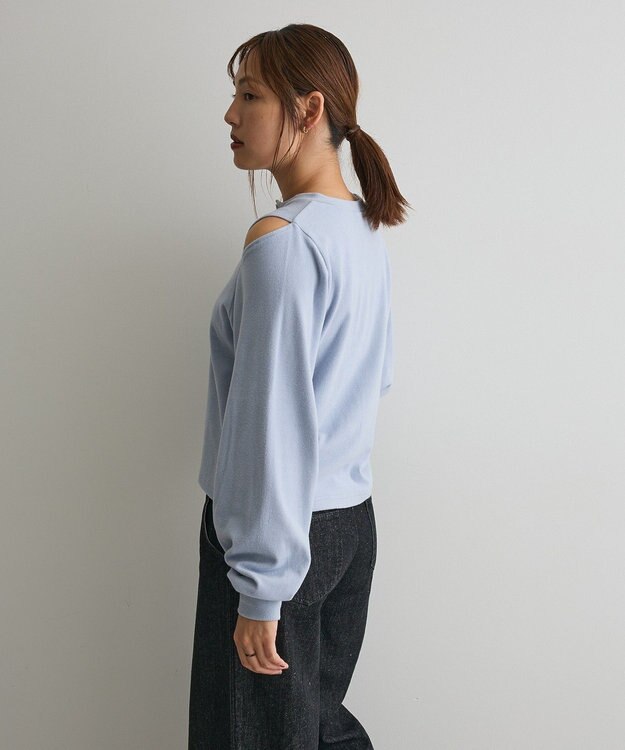 CRAFT STANDARD BOUTIQUE カットアウトデザインカーディガン Sax