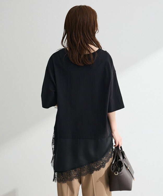 Green Parks レースドッキングＴシャツ Black