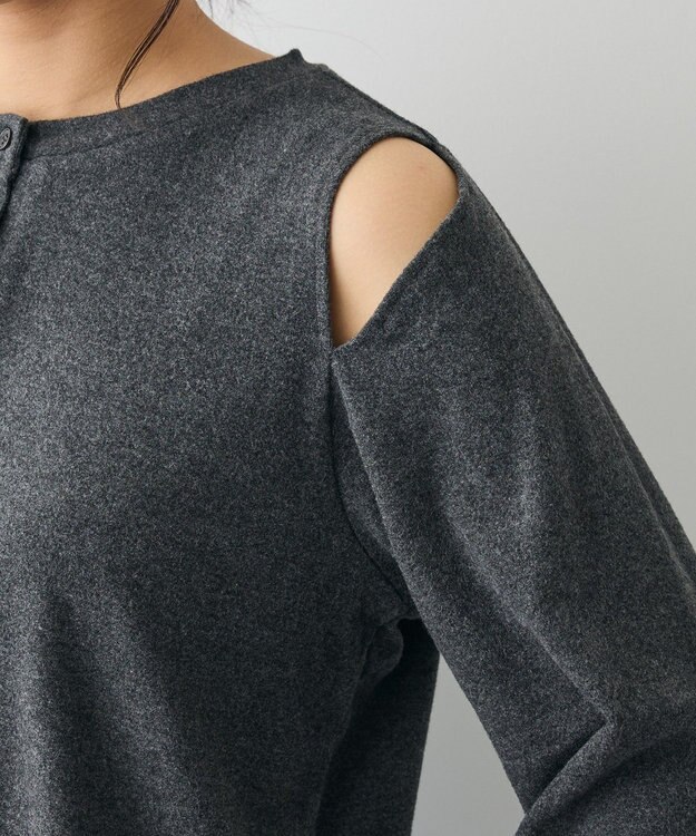 CRAFT STANDARD BOUTIQUE カットアウトデザインカーディガン Charcoal Gray