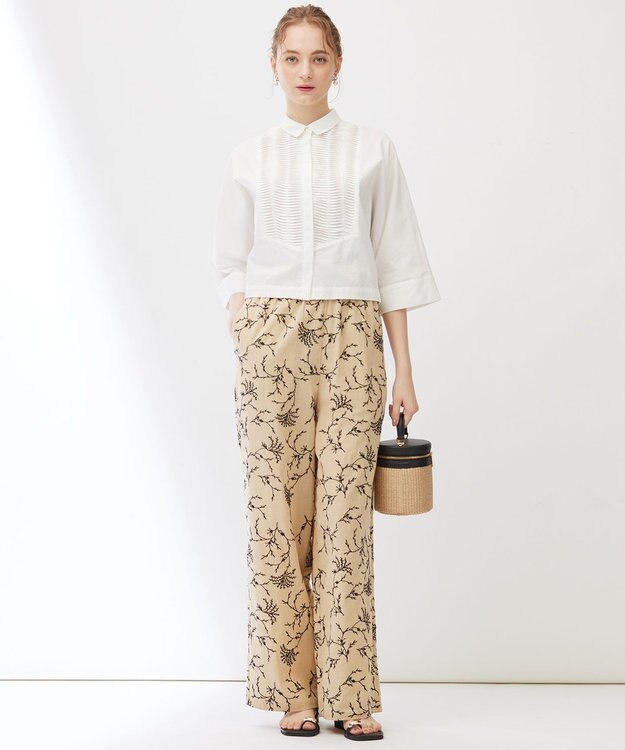 23区 【Indian Factory】コットンポプリン タックディテール シャツ ホワイト