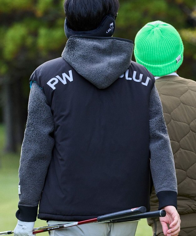 PW CIRCULUS 【撥水加工 / ストレッチ】【MEN】キルティング中綿ベスト ゴルフ ブラック系
