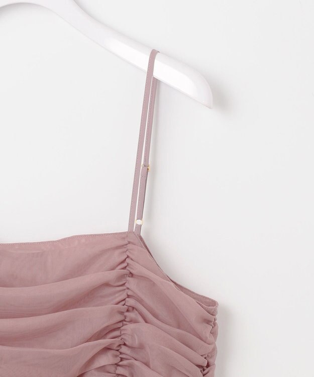 ANY SIS 【洗える】チュールレイヤード キャミソール スモーキーピンク