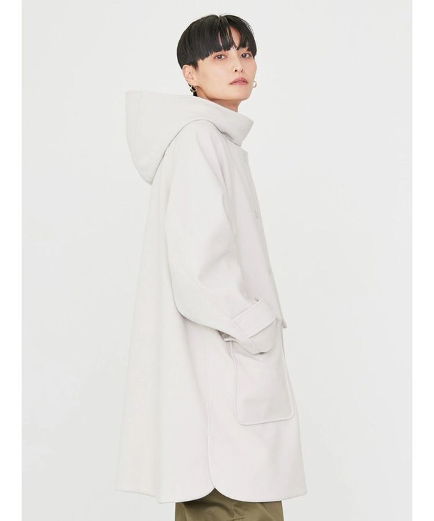 AMERICAN HOLIC 中空ＦＩＢＥＲ２ＷＡＹフード付きコート Light Gray