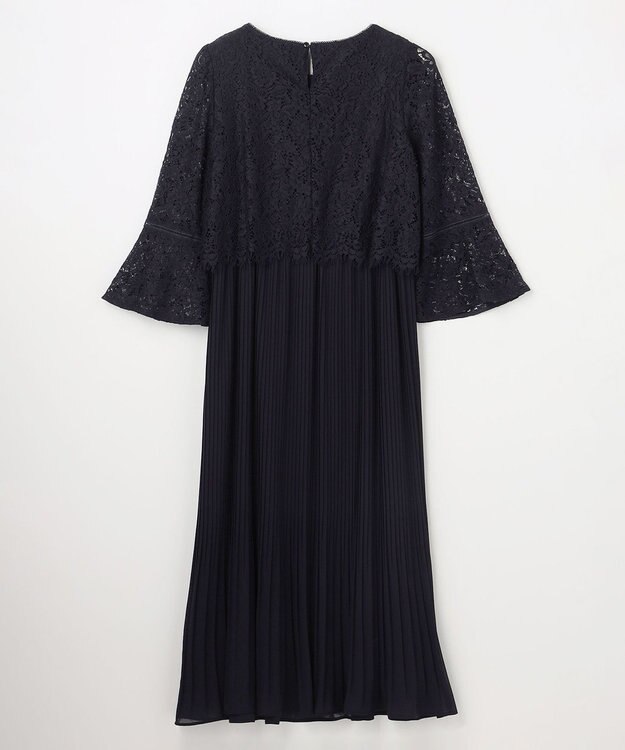 ANY SIS 【Lily Calin】レース×プリーツコンビ ドレス ネイビー