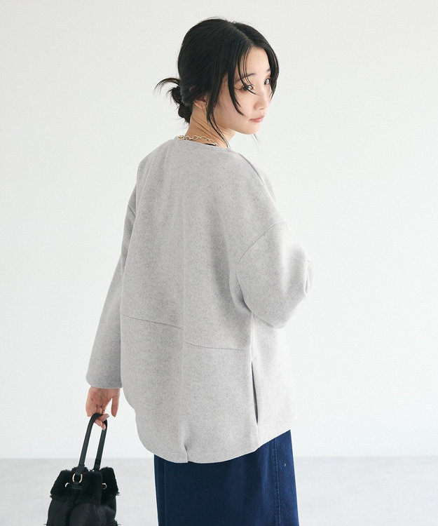 CRAFT STANDARD BOUTIQUE 圧縮ウール風ZIP付きジャケット Gray