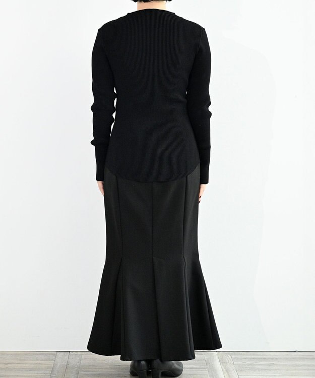 FORFORMO High-stretch Lib Knit Tops ハイストレッチリブニットトップス ブラック
