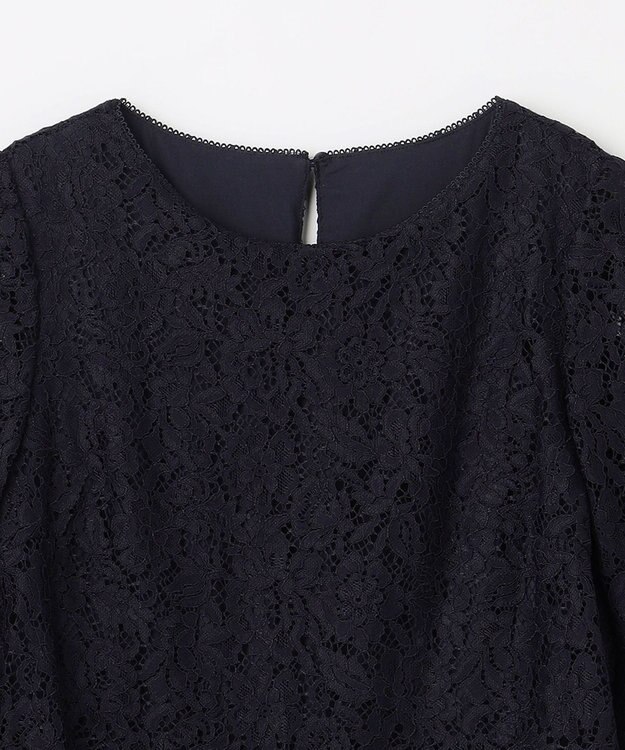 ANY SIS 【Lily Calin】レース×プリーツコンビ ドレス ネイビー