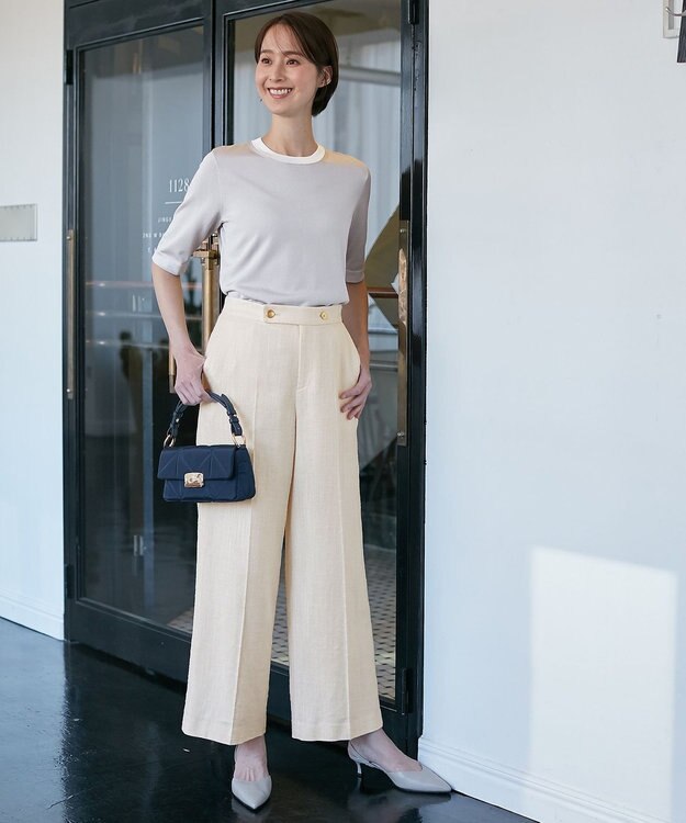 自由区 【XSサイズ～/洗える/セット着用可】シャインハイゲージ プルオーバーニット ライトグレー系