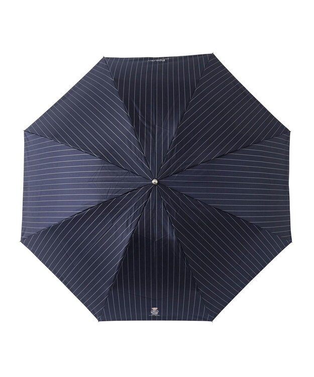 MOONBAT POLO RALPH LAUREN メンズ 折りたたみ傘 ストライプ×BEAR 65cm ディープブルー