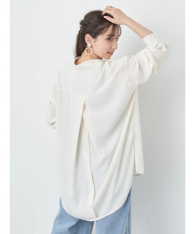 earth music&ecology バックボタンチュニック Off White