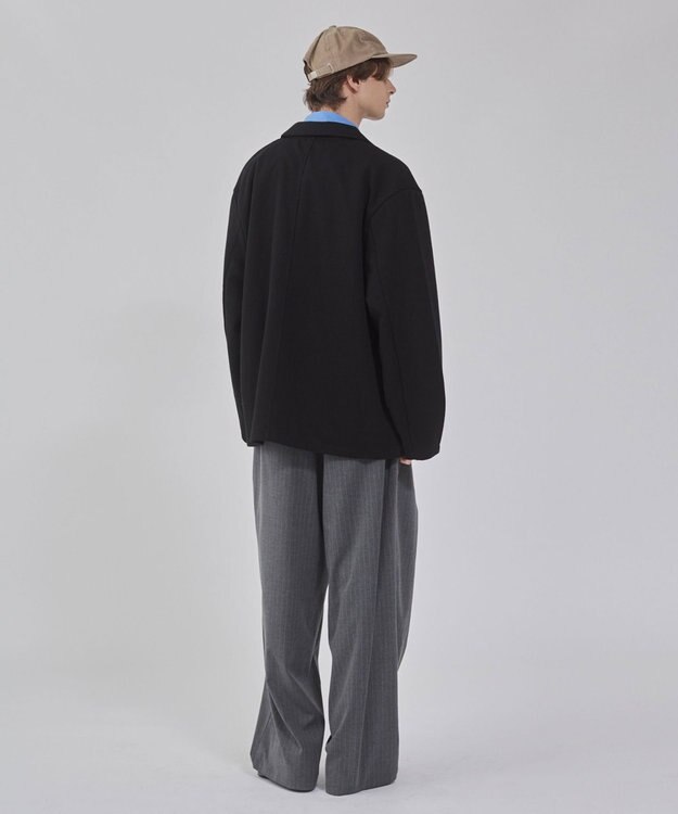 WEGO 【ユニセックス着用ITEM/MLサイズ展開】ボンディングスウェットテーラードジャケット ブラック