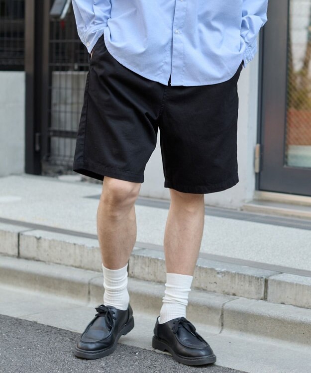 WEGO 【ウエストゴム/SMLサイズ展開】イージーコットンショーツ ブラック