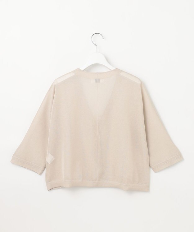 J.PRESS LADIES L 【洗える】シアーライトニット Vネック カーディガン ベージュ系