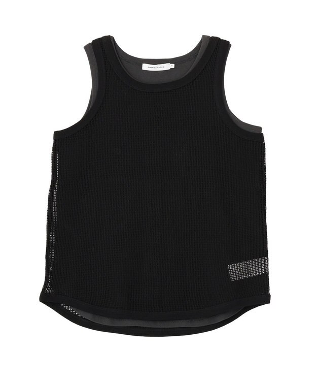 AMERICAN HOLIC 【２点セット】メッシュレイヤードタンクトップ Black