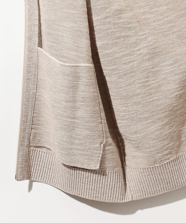 JOSEPH ABBOUD 【イタリア糸使用/清涼感/軽い/洗える/サスティナブル】スラブギマ ニット  ジップ ブルゾン ベージュ系