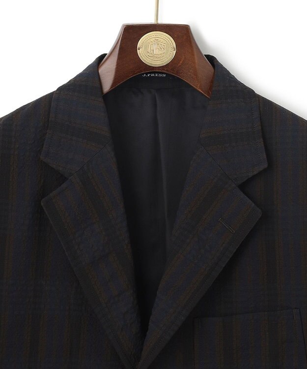 J.PRESS MEN J.PRESSアーカイヴパターン ダークチェックサッカー ジャケット ダークブラウン系4