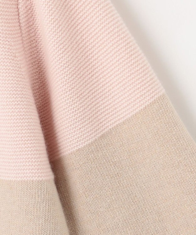 J.PRESS LADIES L 【WEB限定カラーあり・洗える】CAT ボートネック ブロッキング ニット ピンク×ベージュ×オフ系