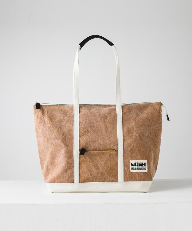 YUSHI Enjoy life - TOTE (L) 帆布トートバッグ キャメル