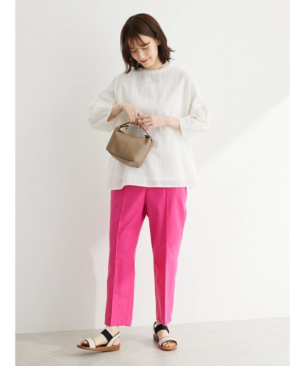 Green Parks Ｉ　ＳＥＴ２点　刺繍７分袖ブラウス＋タンクトップ Off White