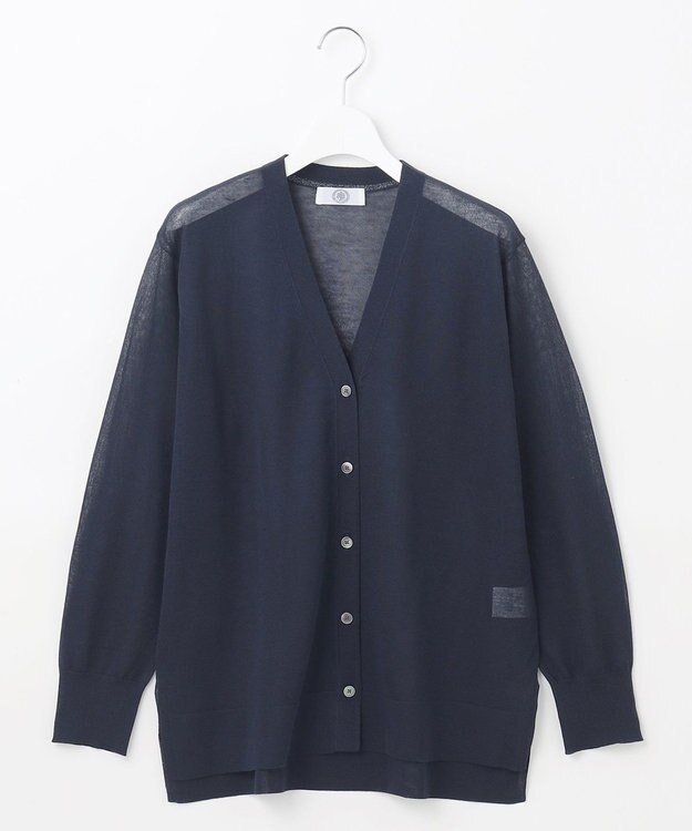 J.PRESS LADIES L 【WEB限定カラーあり・洗える】Vis/Peスパーク シアー カーディガン ネイビー系