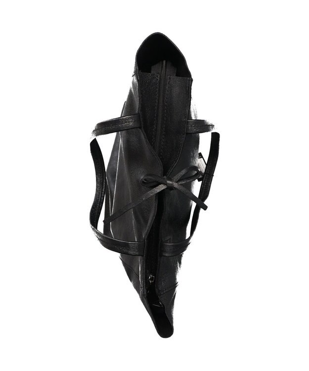 INTER-CHAUSSURES 【ANDREA CARDONE ITALI】メタリックレザートートバッグ ブラック