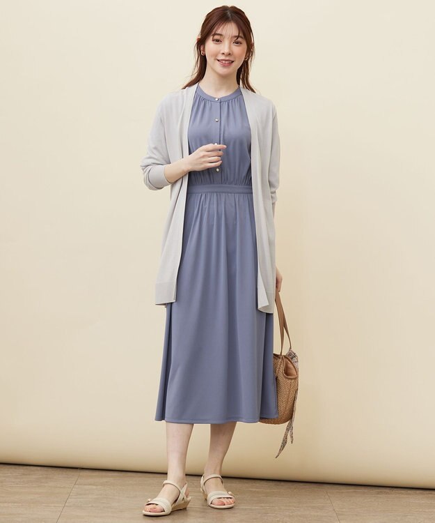 ANY SIS 【UVケア】サイドスリットロング カーディガン ライトグレー