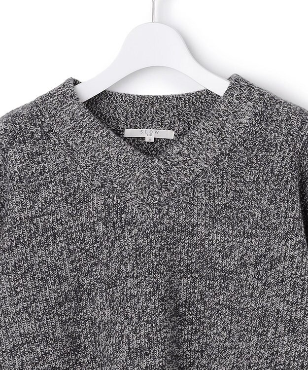 23区 S 【SLOW/一部店舗限定】ソフトウール Vネック ニット グレーミックス