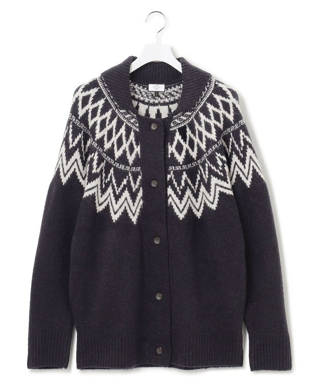 J.PRESS YORK STREET 【UNISEX】FOXMIX ノルディックカウチン ニットカーディガン ネイビー系5