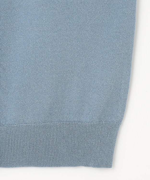 Feroux 【洗える】ラメニットカーディガン ブルー系