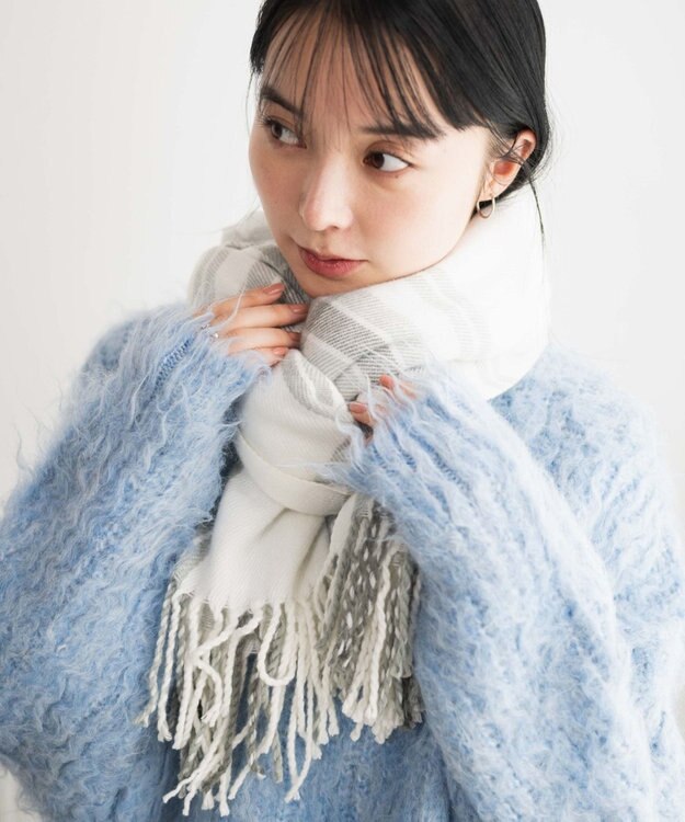 WEGO 【ユニセックス着用ITEM】大判ストール ライトグレー