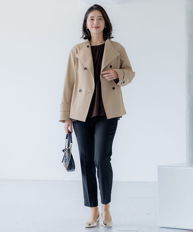 組曲 ショートライトトレンチ ジャケット ベージュ系