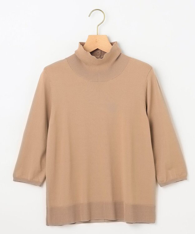 組曲 【6色展開・UVケア】モダンタートルニット キャメルベージュ系