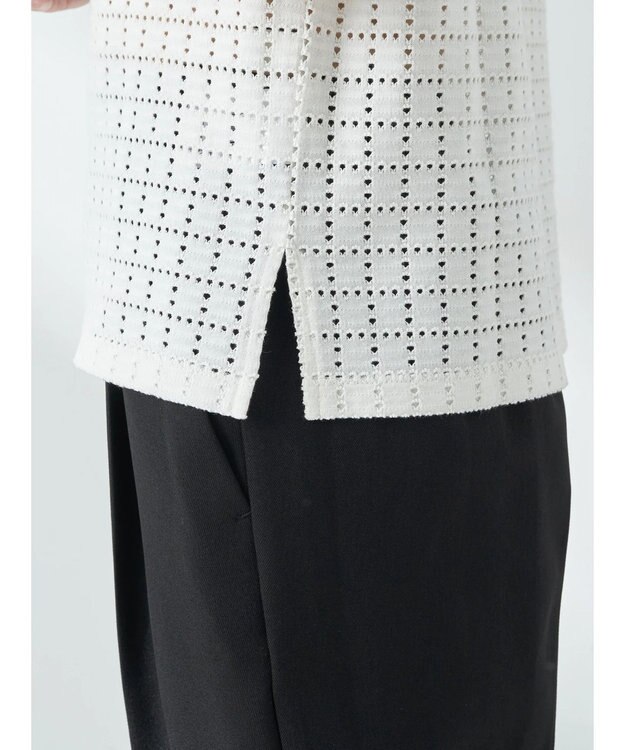 earth music&ecology ジャガードレースプルオーバー Ivory