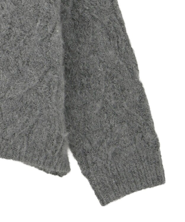 Green Parks ふわふわケーブルニットプルオーバー Gray Mixture