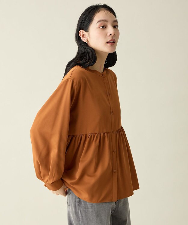 ANY L エニィファンクションペプラムブラウス マスタード