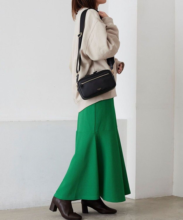 TOPKAPI 【TREASURE TOPKAPI】シュリンクレザー スクエア 2way ショルダー バッグ ブラック