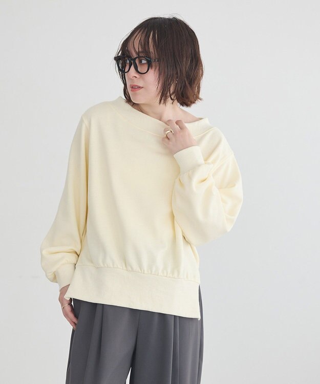 earth music&ecology 裾スリット裏毛プルオーバー Yellow