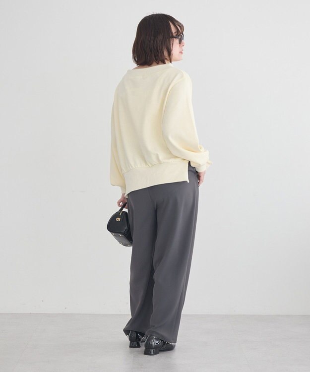 earth music&ecology 裾スリット裏毛プルオーバー Yellow