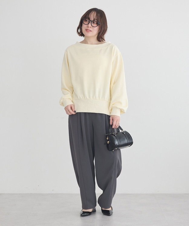 earth music&ecology 裾スリット裏毛プルオーバー Yellow