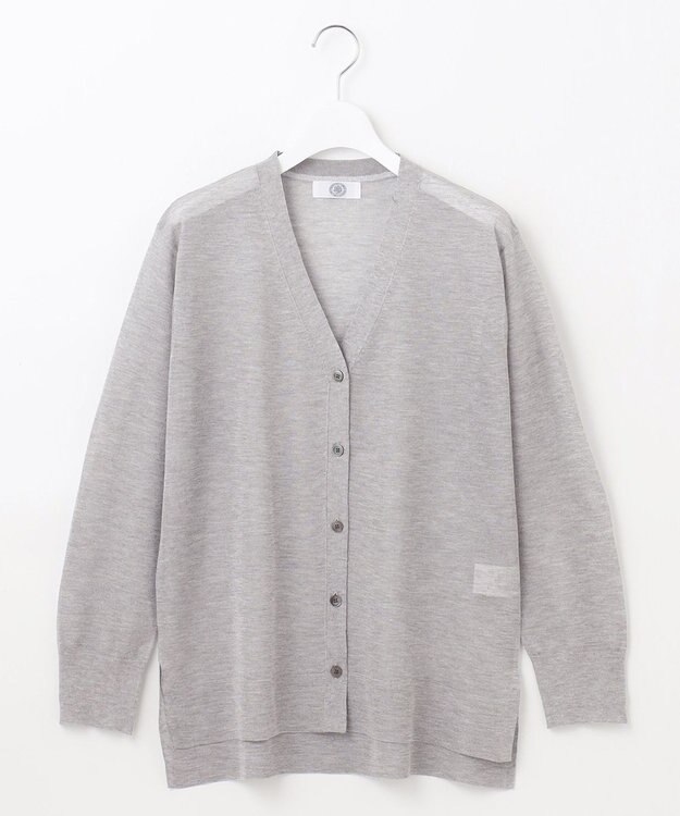 J.PRESS LADIES L 【WEB限定カラーあり・洗える】Vis/Peスパーク シアー カーディガン ライトグレー系
