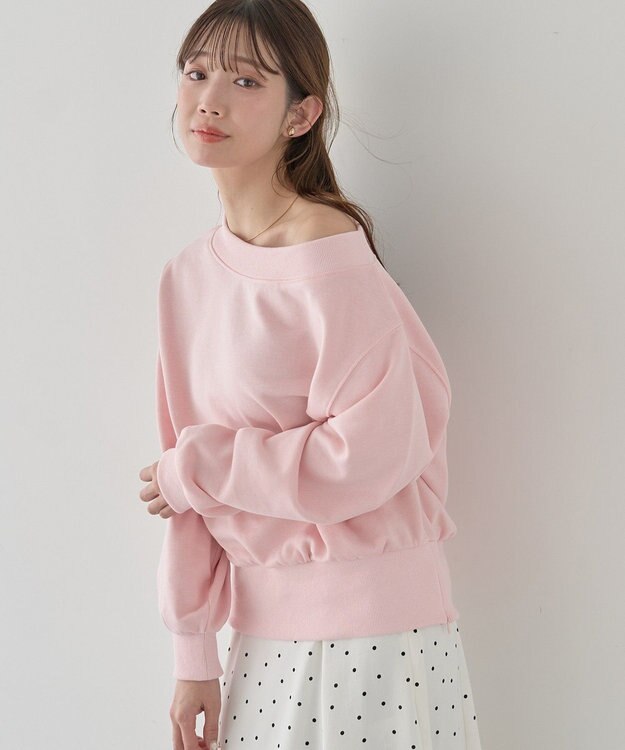 earth music&ecology 裾スリット裏毛プルオーバー Pink