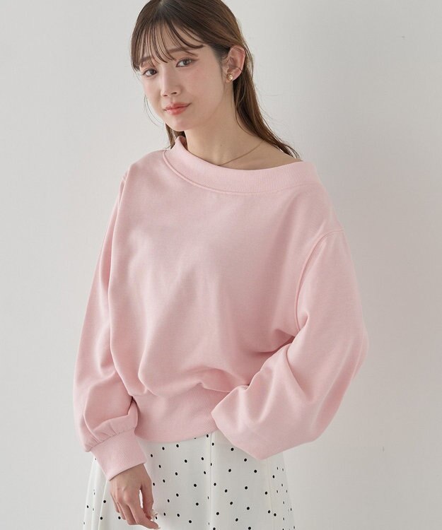 earth music&ecology 裾スリット裏毛プルオーバー Pink