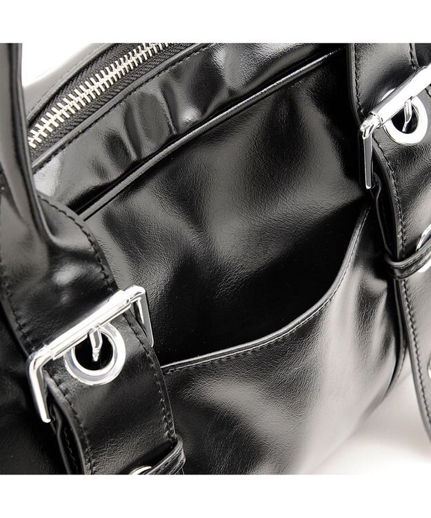 MioFIRANO ベルトハンドルボストンバッグ　FR エフアール BLACK