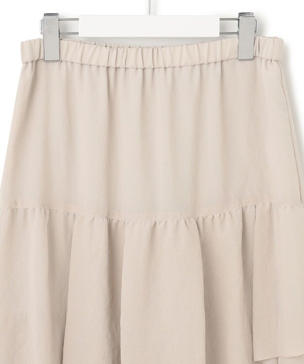 23区 L 【洗える】エアリージョーゼット ティアード スカート アイボリー系