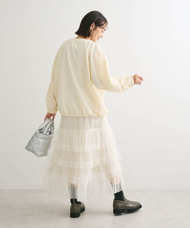 Green Parks ２ｗａｙチュールティアードフリルスカート（ペチ付き） Ivory